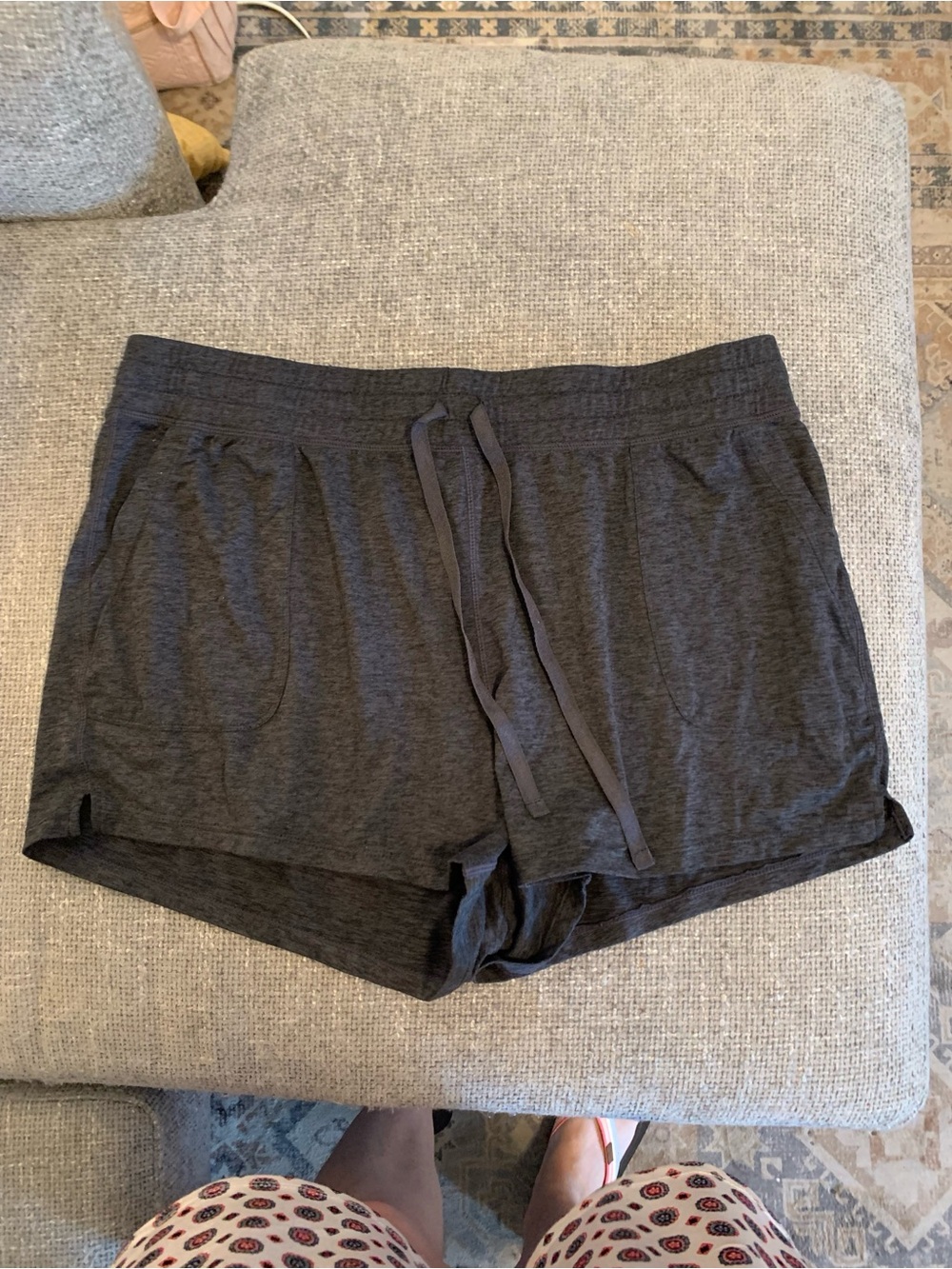 Gray Hoodie or Sweatshirt with Drawstring Detailing